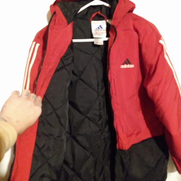 here is a VINTAGE 1990's ADIDAS WINTER COAT!!! Tag says LARGE, fits like  MEDIUM - Picture 2 of 6